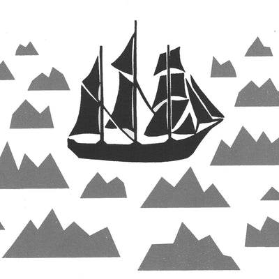Antarctic Voyage Screen Print in Graphite Grey