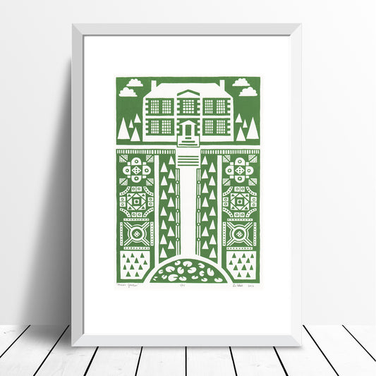 Manor Garden Screen Print in Heritage Green