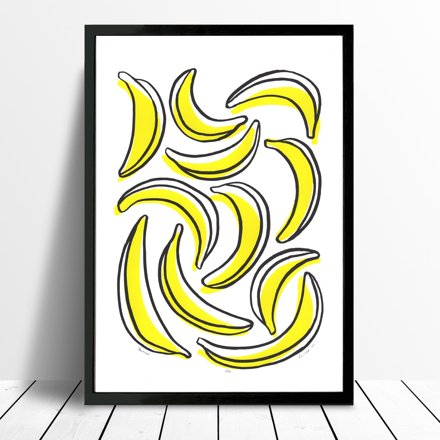 Bananas Screen Print in Yellow and Black