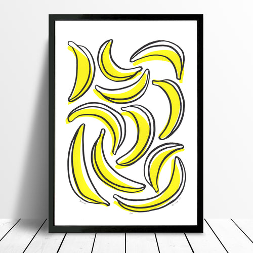 Bananas Screen Print in Yellow and Black