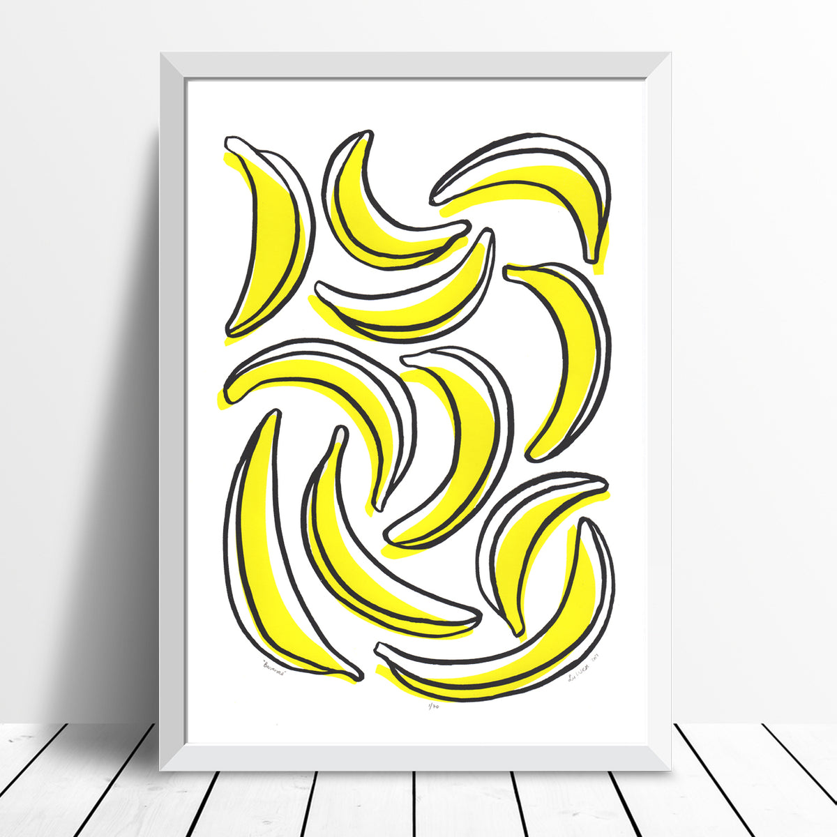 Bananas Screen Print in Yellow and Black