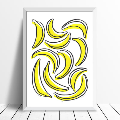 Bananas Screen Print in Yellow and Black