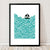 Nautical Scandinavian style print of a little yacht sailing the big blue. 
