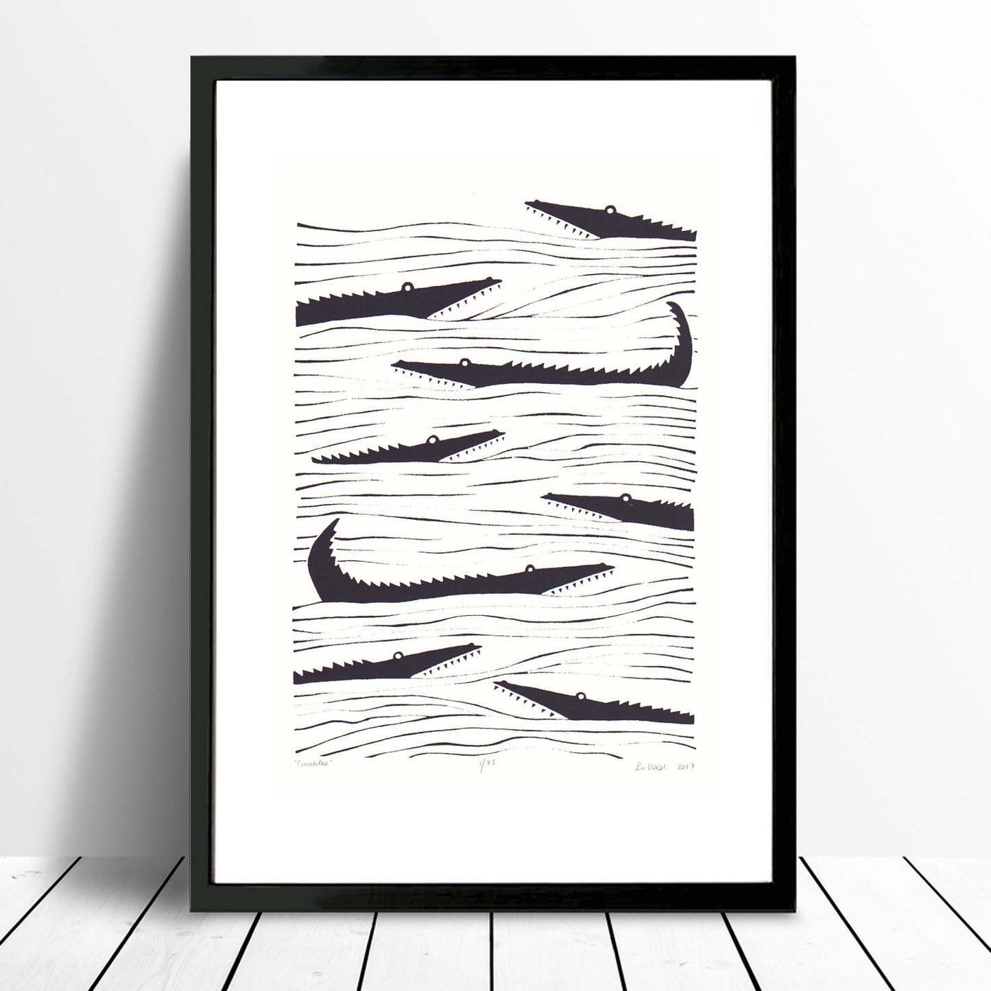 Crocodiles Screen Print in Black