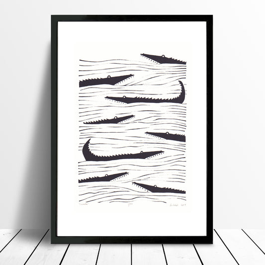 Crocodiles Screen Print in Black