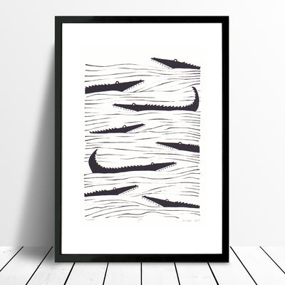 Crocodiles Screen Print in Black