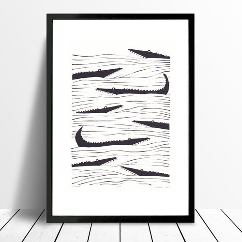 Crocodiles Screen Print in Black