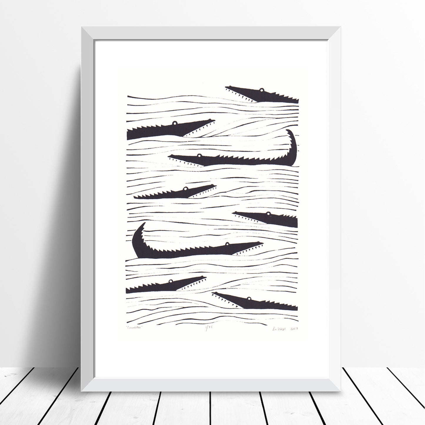 Crocodiles Screen Print in Black