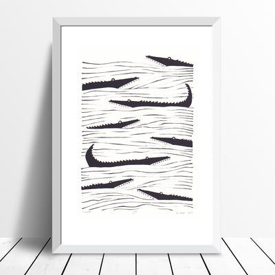 Crocodiles Screen Print in Black