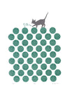 Cat Screen Print in Teal Green