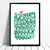 Beautifully illustrated print of a little deer in leafy Scandinavian style woodlands with pine trees. Inspired by the green spaces of Richmond Park in London.