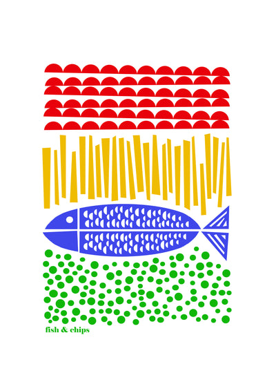Fish and Chips Screen Print