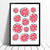 Bright and vibrant print of zesty grapefruits in bold ruby red. This playfully patterned citrus fruit print with a midcentury edge will brighten up your kitchen.