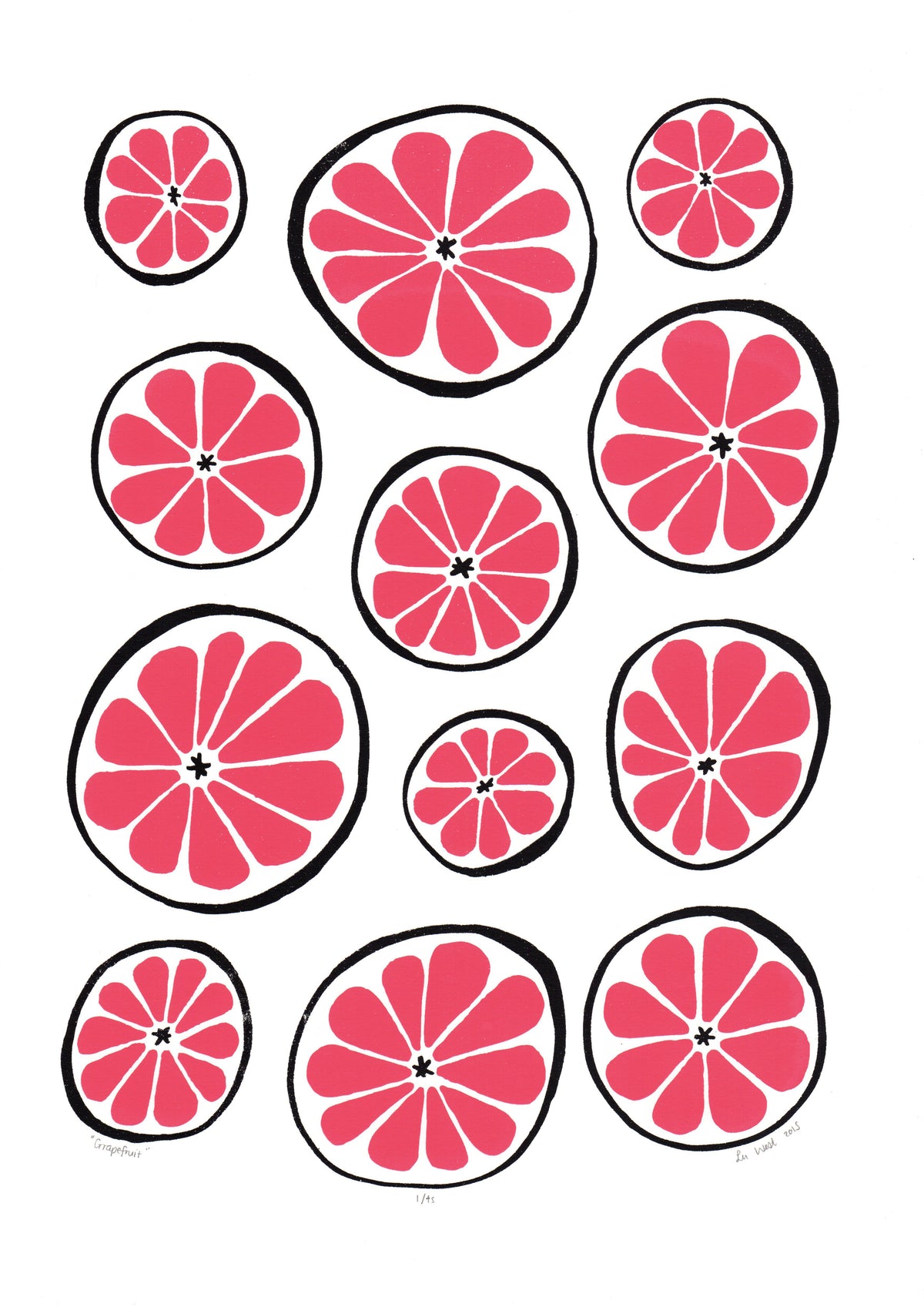 Grapefruit Screen Print in Ruby Red