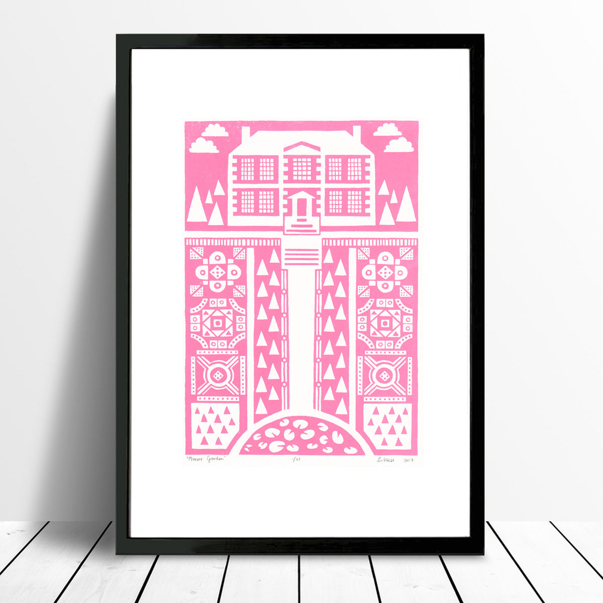 Manor Garden Screen Print in English Rose