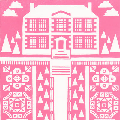Manor Garden Screen Print in English Rose