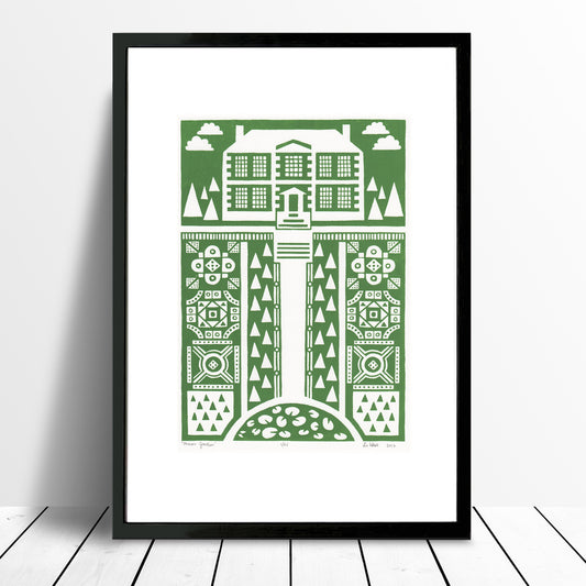 Manor Garden Screen Print in Heritage Green