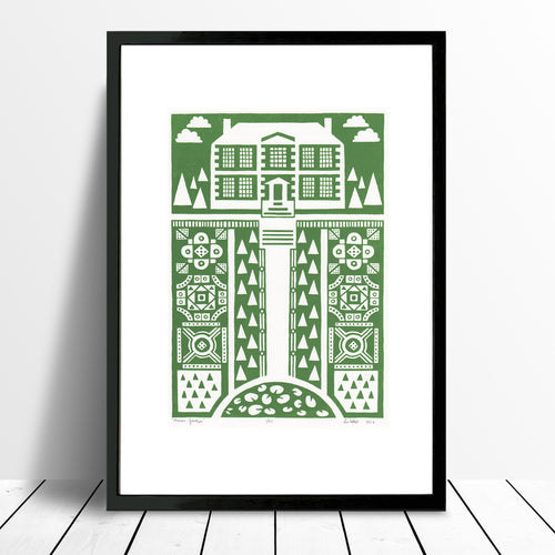 Manor Garden Screen Print in Heritage Green
