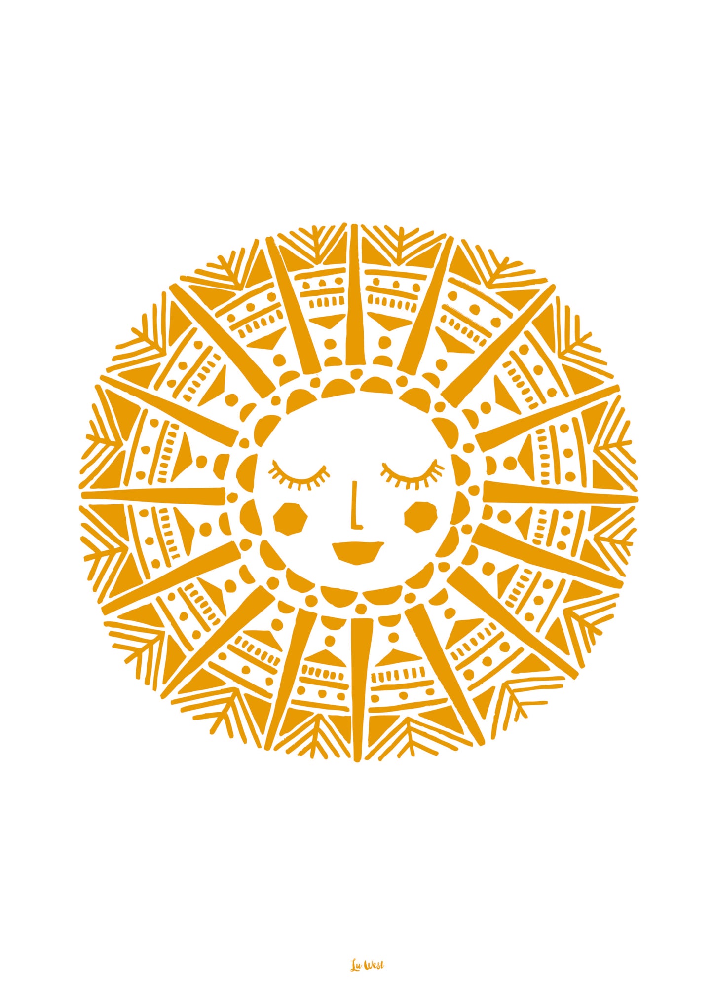 Maya Sun Giclee Print in Yellow Ochre