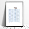 Polar Bear Screen Print in Ice Blue