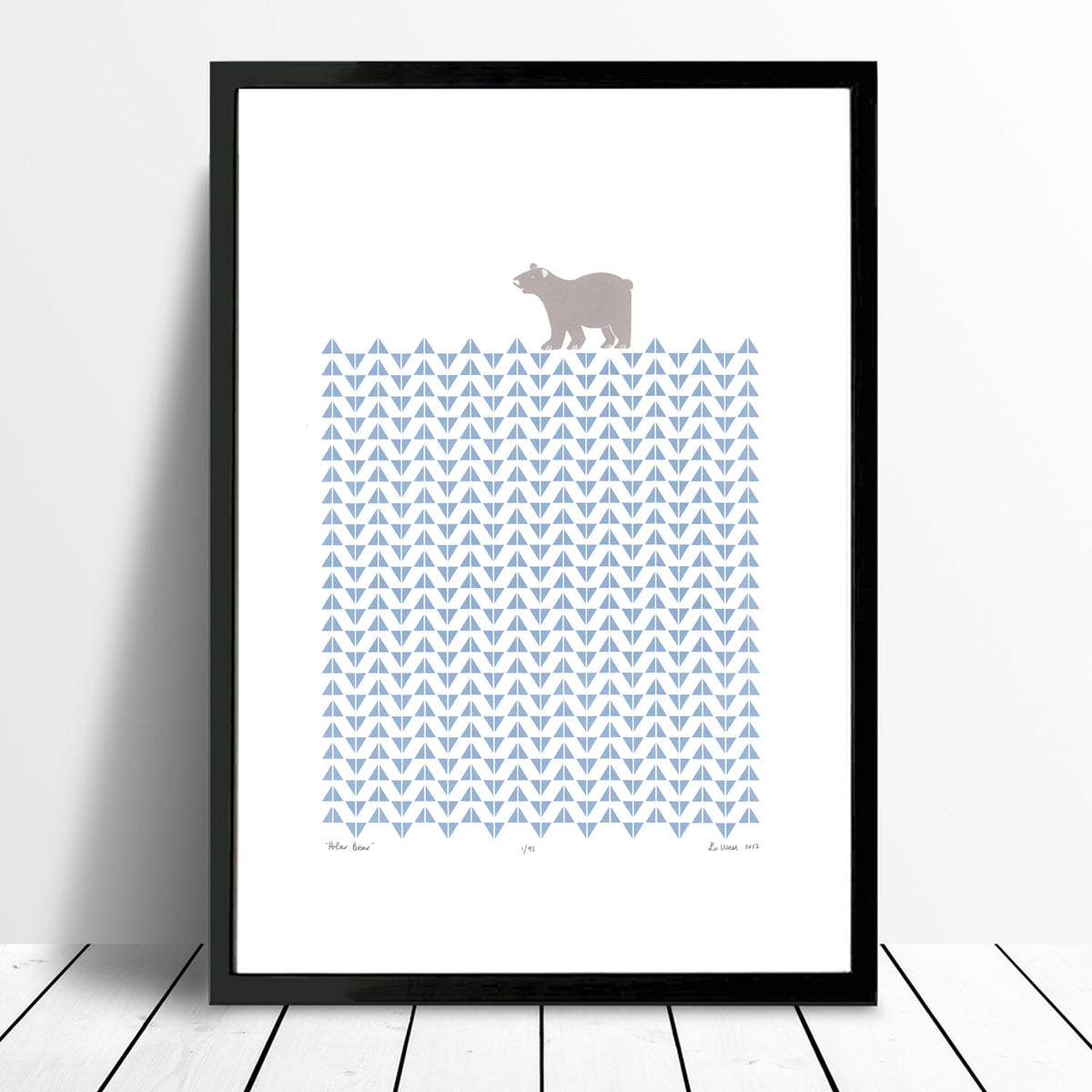 Polar Bear Screen Print in Ice Blue