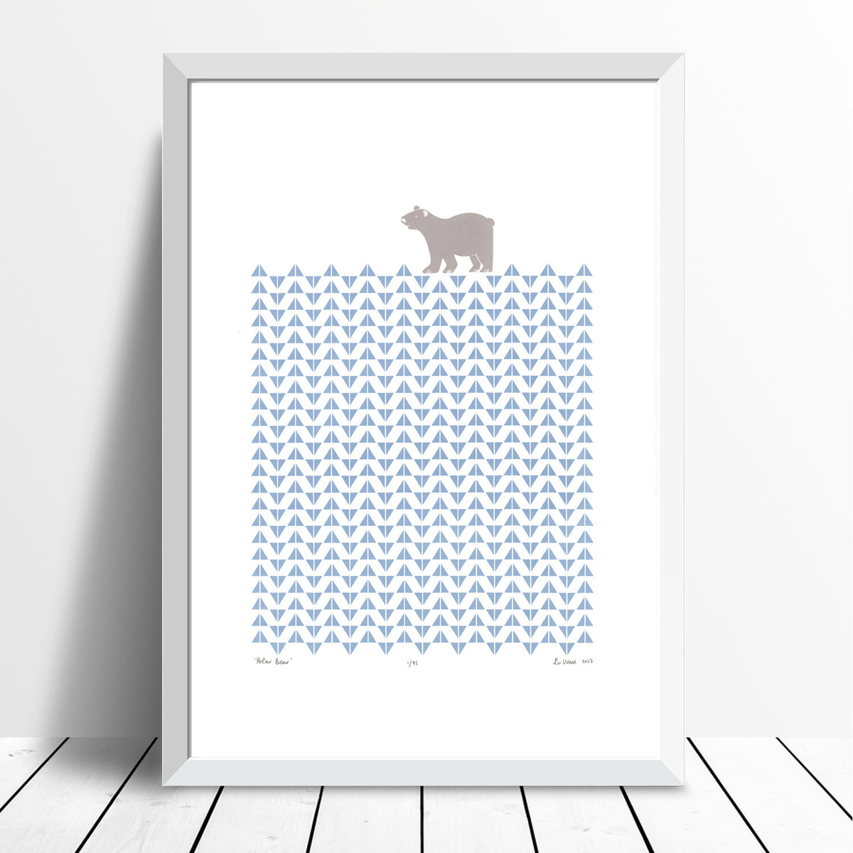 Polar Bear Screen Print in Ice Blue