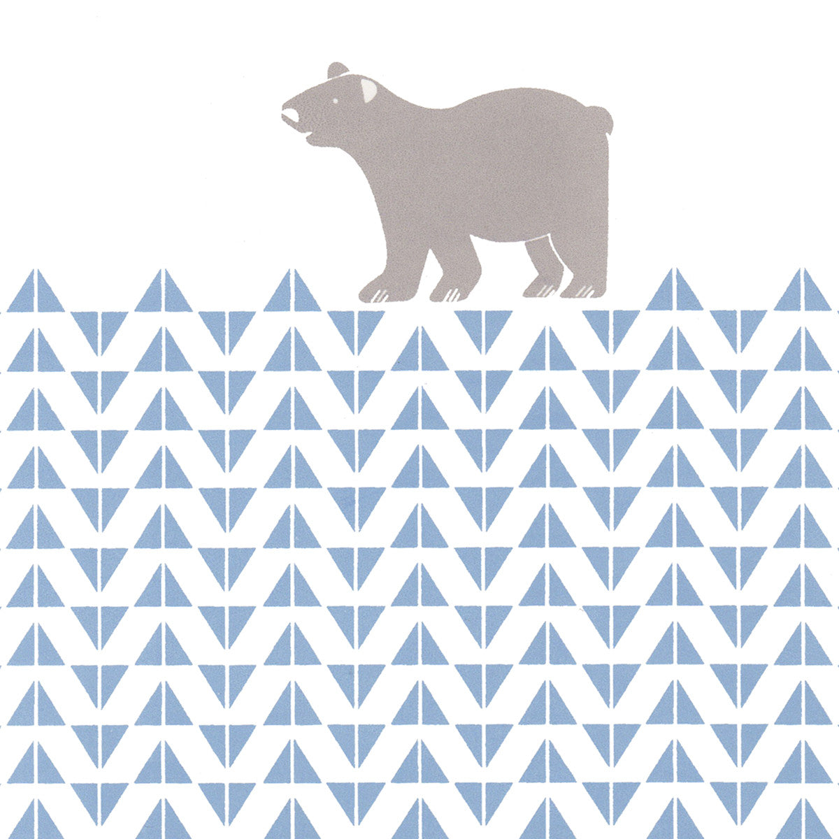 Polar Bear Screen Print in Ice Blue