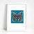 Botanical butterfly print with contemporary slate teal and black details. The strong blue-green hue of this silkscreen print will restore balance in your home.