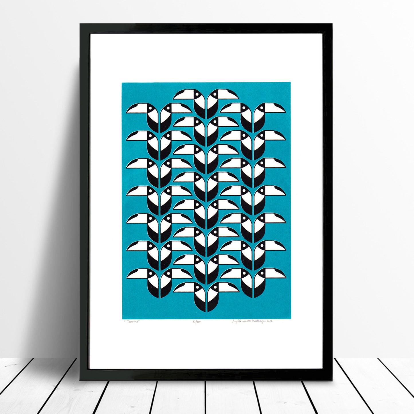 Toucans Screen Print in Teal