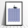 Whale Giclee Print in Delft Blue