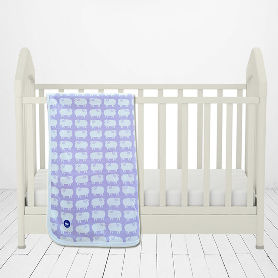 Sheep Baby Blanket Lavender CLEARANCE