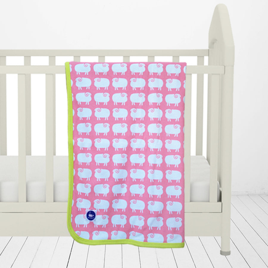 Sheep Baby Blanket Pink CLEARANCE