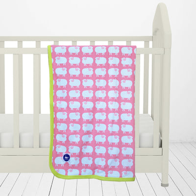 Sheep Baby Blanket Pink CLEARANCE